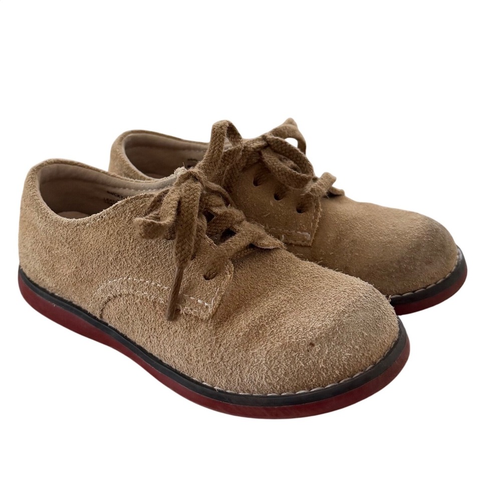 Footmates Bucky 8708 Kids Tan Suede Oxford Buck Shoes Size 9.5 Medium Lace Up